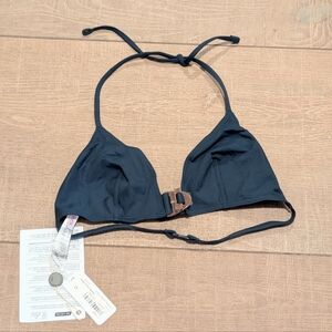 Eres Blue Cut Edge Halter Triangle Bikini Top Size 10